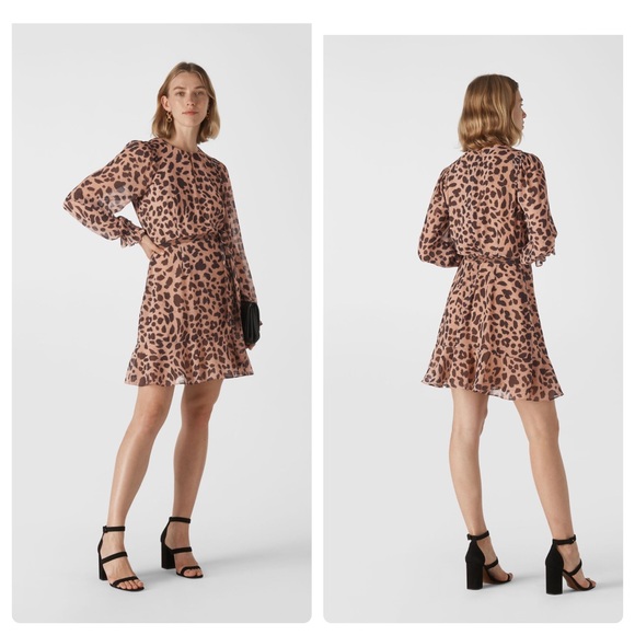 Whistles Dresses & Skirts - Whistles Brushed Cheetah Flippy Dress Sz 8‎
